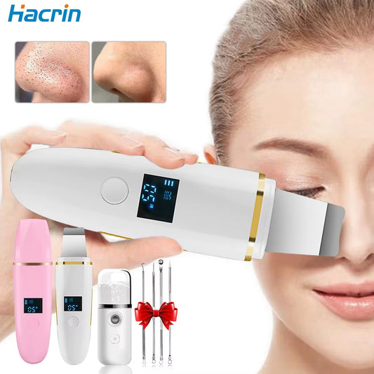 Ultrasonic Skin Scrubber Remover Blackhead Ultrasonic Peeling Facial Scrubber Shovel Face Lifting Remove Pore Acne Deep Cleaning