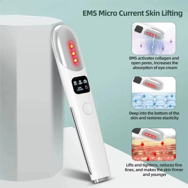 EMS Microcurrent Face Lifting Device Red Light Facial Wand Eye Neck Massager Skin Tightening anti Wrinkle Skin Care Beauty Gift