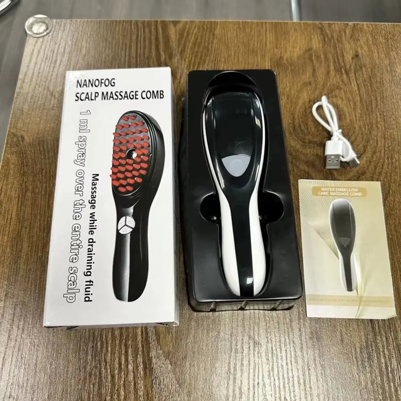 Electric Spray Massage Comb Hair Growth Vibration Head Massager Brush LED anti Hair Loss Scalp Liquid Medicine Atomizing Comb