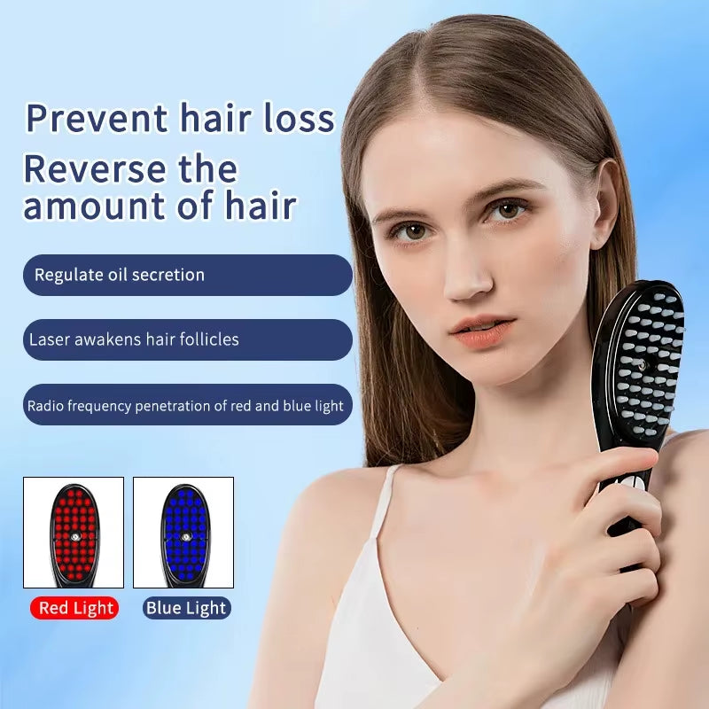 Electric Spray Massage Comb Hair Growth Vibration Head Massager Brush LED anti Hair Loss Scalp Liquid Medicine Atomizing Comb
