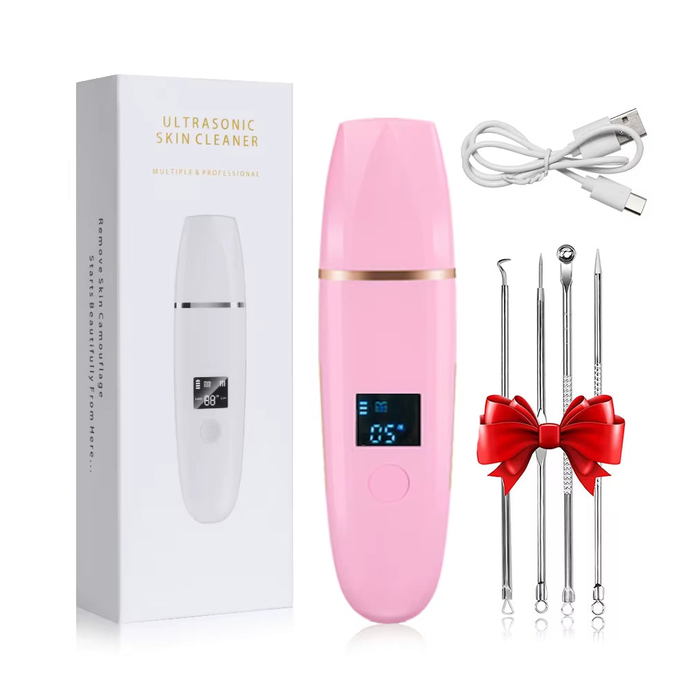 Ultrasonic Skin Scrubber Remover Blackhead Ultrasonic Peeling Facial Scrubber Shovel Face Lifting Remove Pore Acne Deep Cleaning