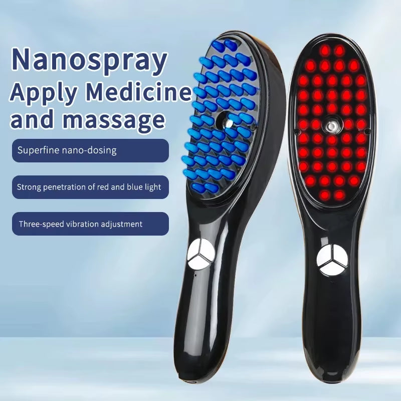 Electric Spray Massage Comb Hair Growth Vibration Head Massager Brush LED anti Hair Loss Scalp Liquid Medicine Atomizing Comb