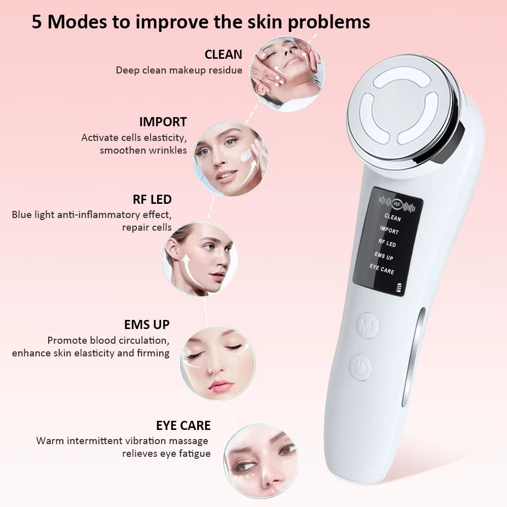 Facial Massager RF Facial Radiofrequency High Frequency Face Lifting Machine EMS Facial Microcurrent Lift Skin Tightening Device