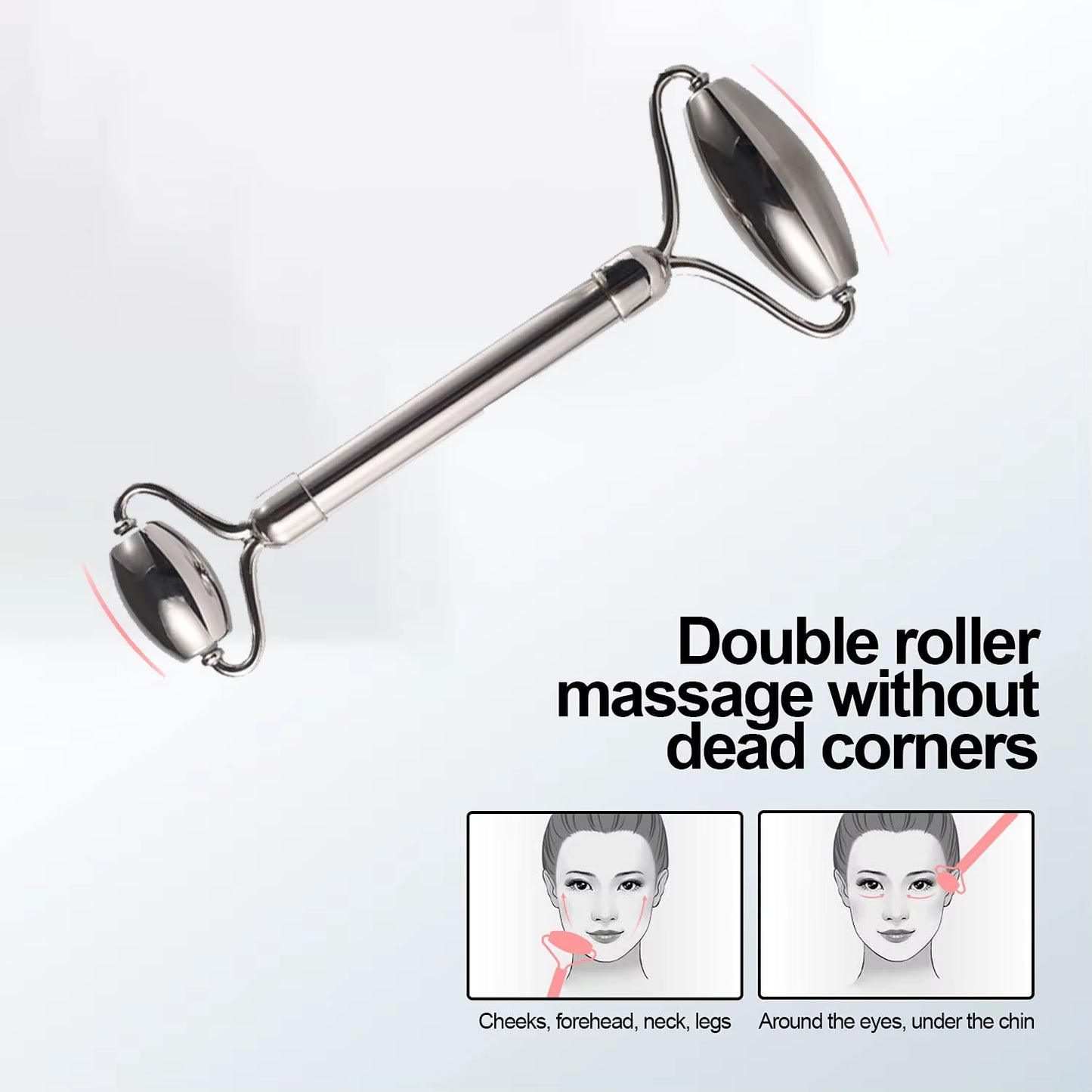 Ice Face Roller Facial Skincare Ice Roller Set, Stainless Steel Facial Roller Gua Sha Face Tool Face Massage Roller Mold Cube