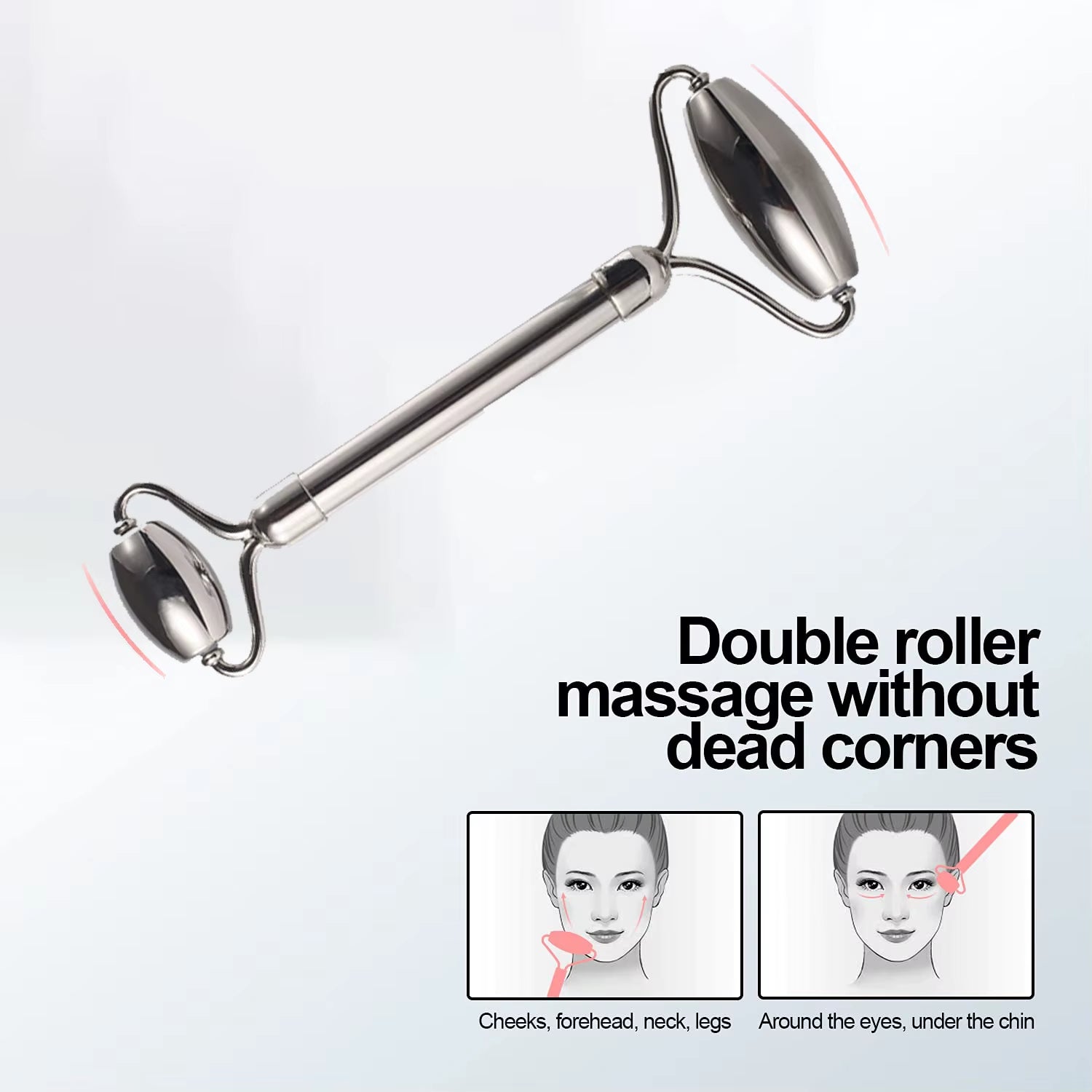 Ice Face Roller Facial Skincare Ice Roller Set, Stainless Steel Facial Roller Gua Sha Face Tool Face Massage Roller Mold Cube
