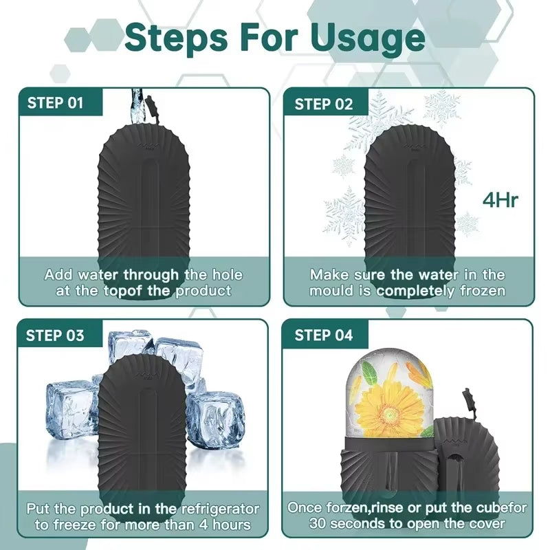 Ice Face Roller Ice Cube Beauty Massage Silicone Ice Mold for Eye Puffiness Ice Facial Roller Shrink Pores Multifunctional Mold