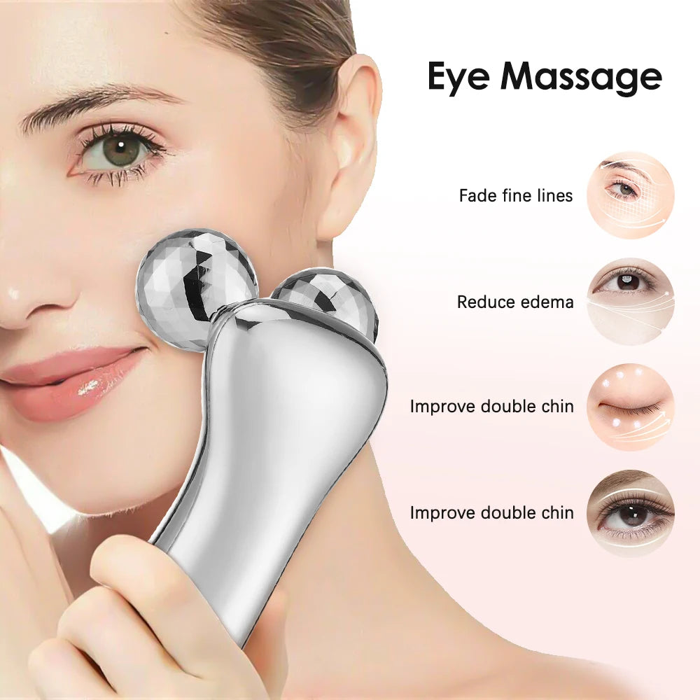 EMS Pulse Face Roller Massager Microcurrent Chin Reducer V-Line Electric Face Lift Machine Vibration Skin Tightening & Rejuvenat